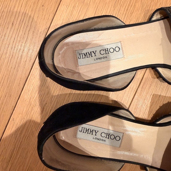 Jimmy Choo - Black / Gold Globe D'Orsay Flats - Size 38.5 - Picture 4 of 7